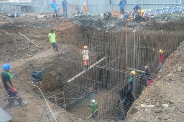 Assembly of steel reinforcement for STP